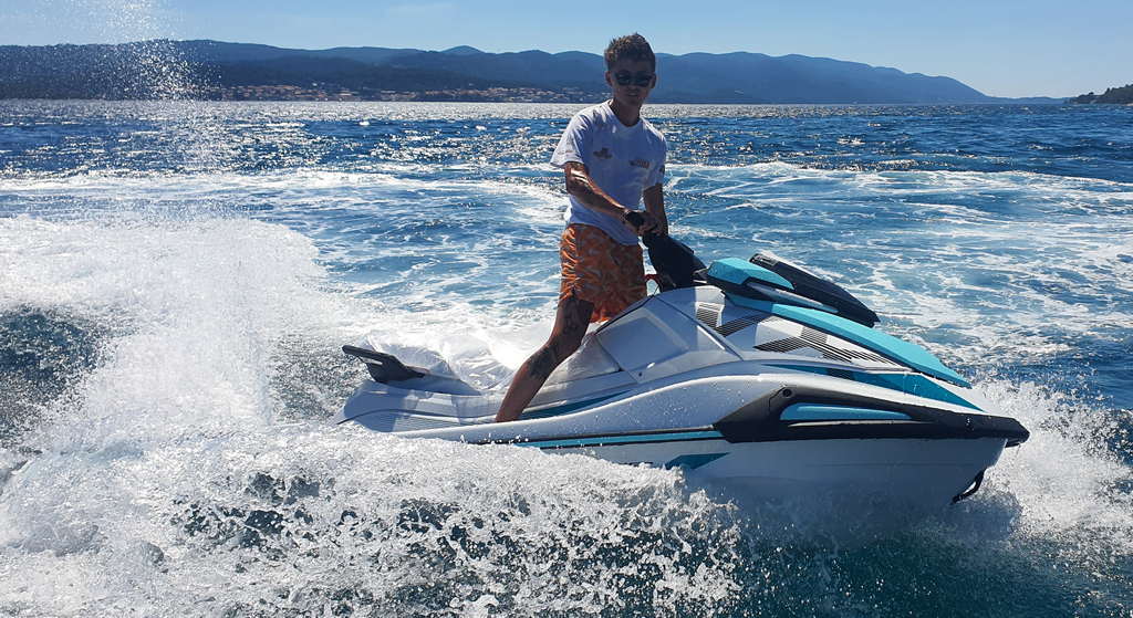 Person riding a jetski